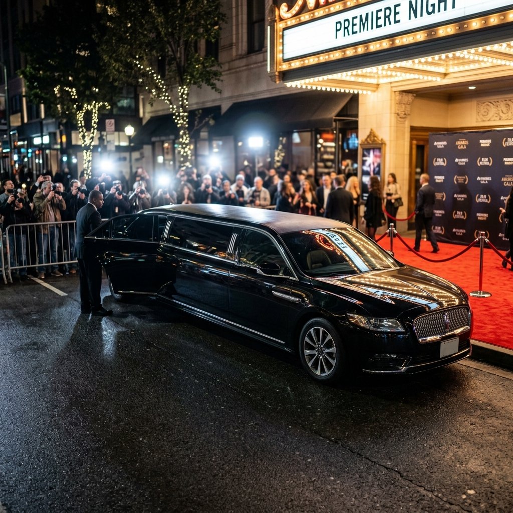 Stretch Limousine Prom Event Arrival