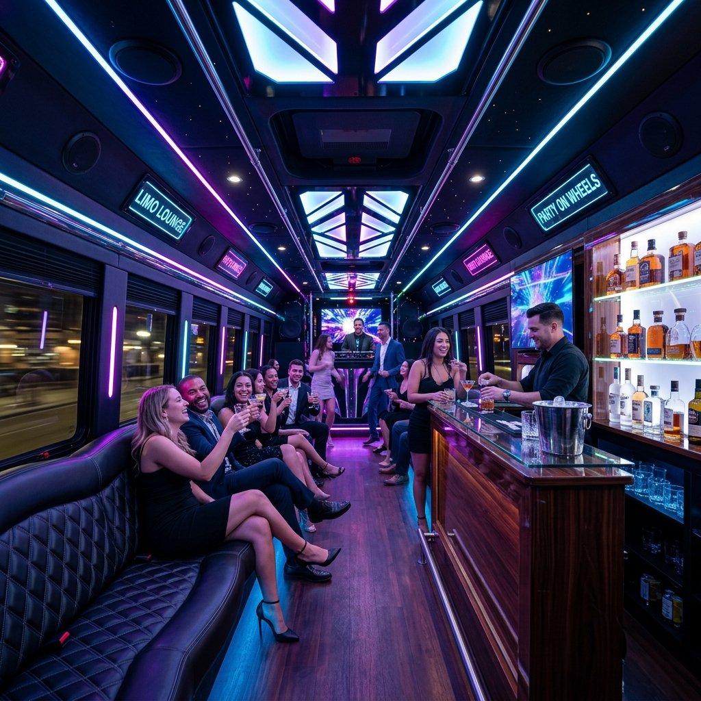 Luxury Party Bus Lounge Interior Lighting